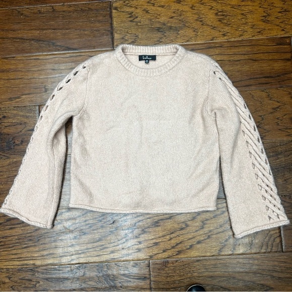 Lulus Level of Detail Blush Pink Cutout Sleeve Sweater - Picture 5 of 10